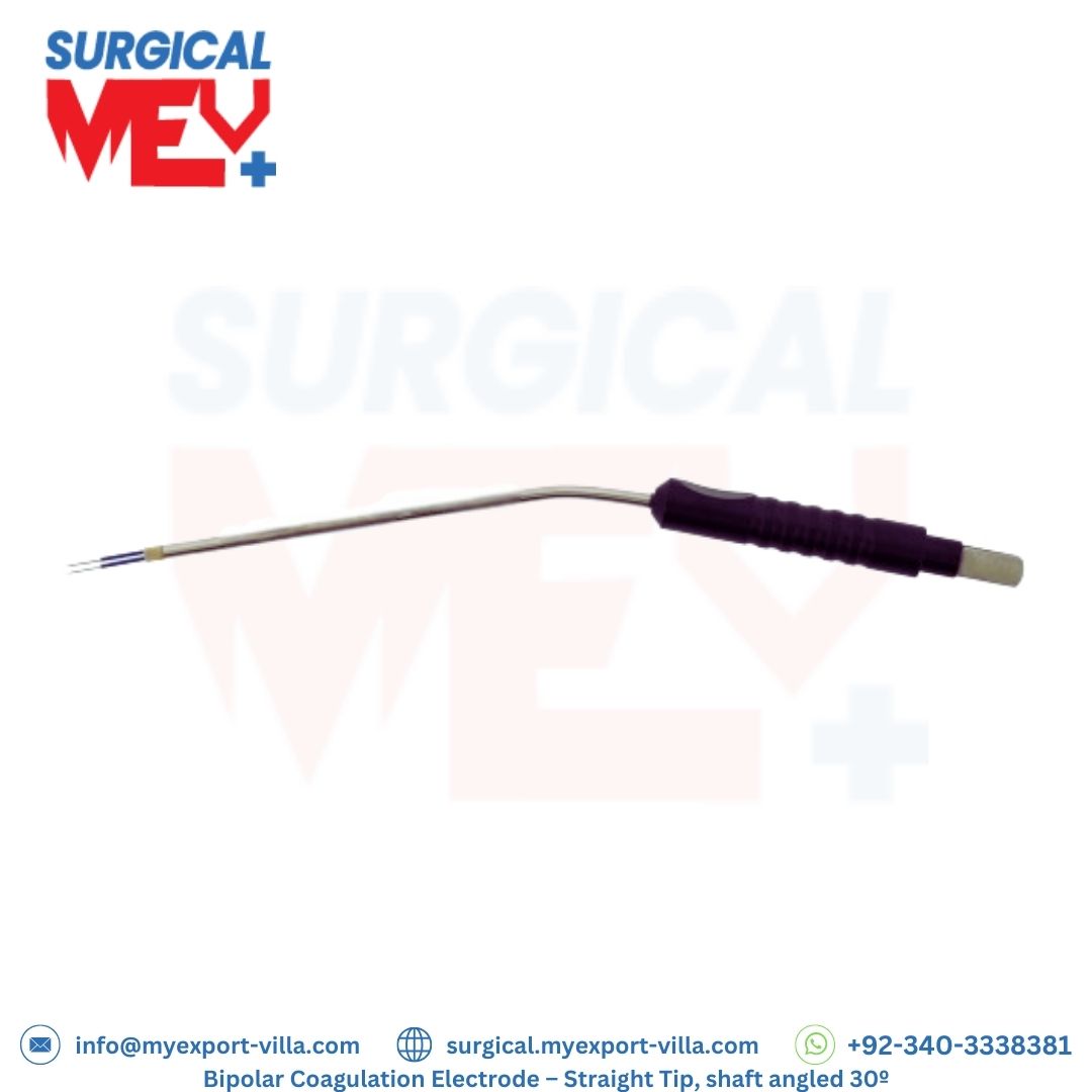 Bipolar Coagulation Electrode with Straight Tip and 30º Angled Shaft - Precision Surgical Tool