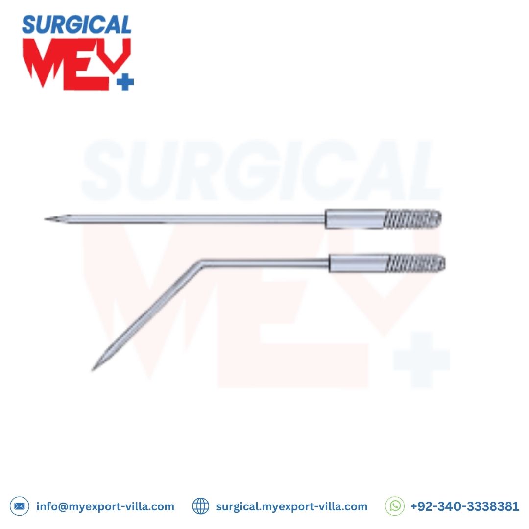 Diathermy Needles Angled (32mm Long) - Stout 1.0mm Dia x 9BA